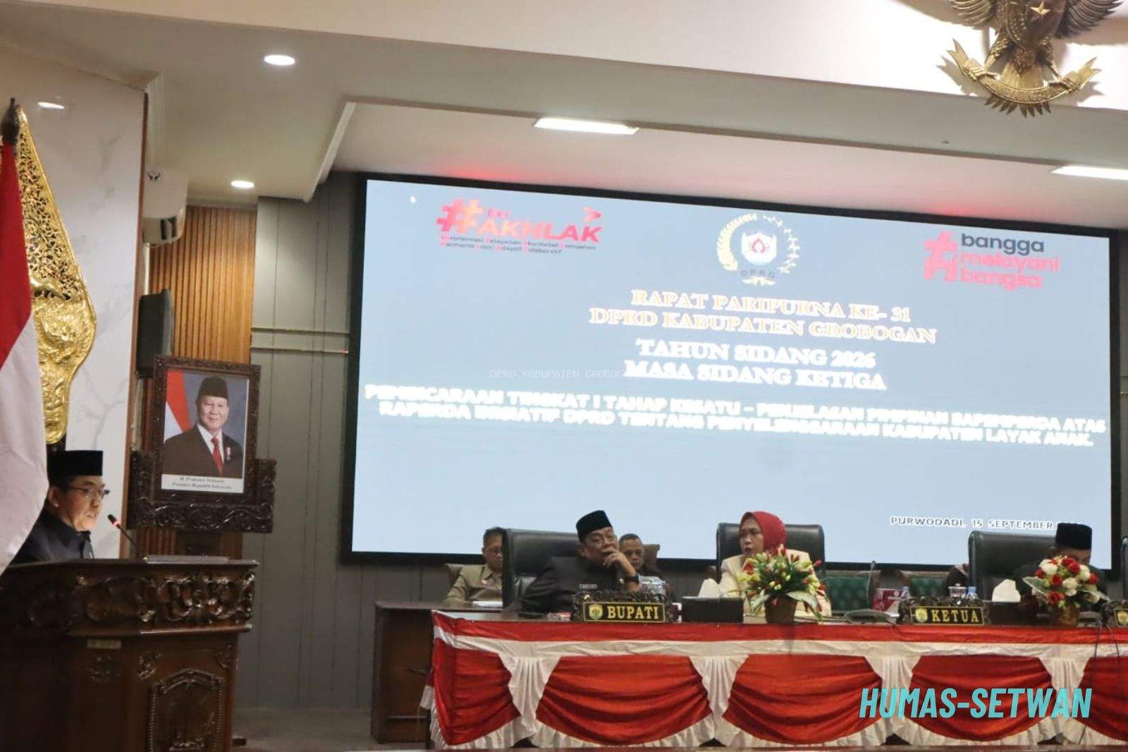 DPRD Kabupaten Grobogan Gelar Rapat Paripurna Ke-31, Bahas Raperda Inisiatif Penyelenggaraan Kabupaten Layak Anak