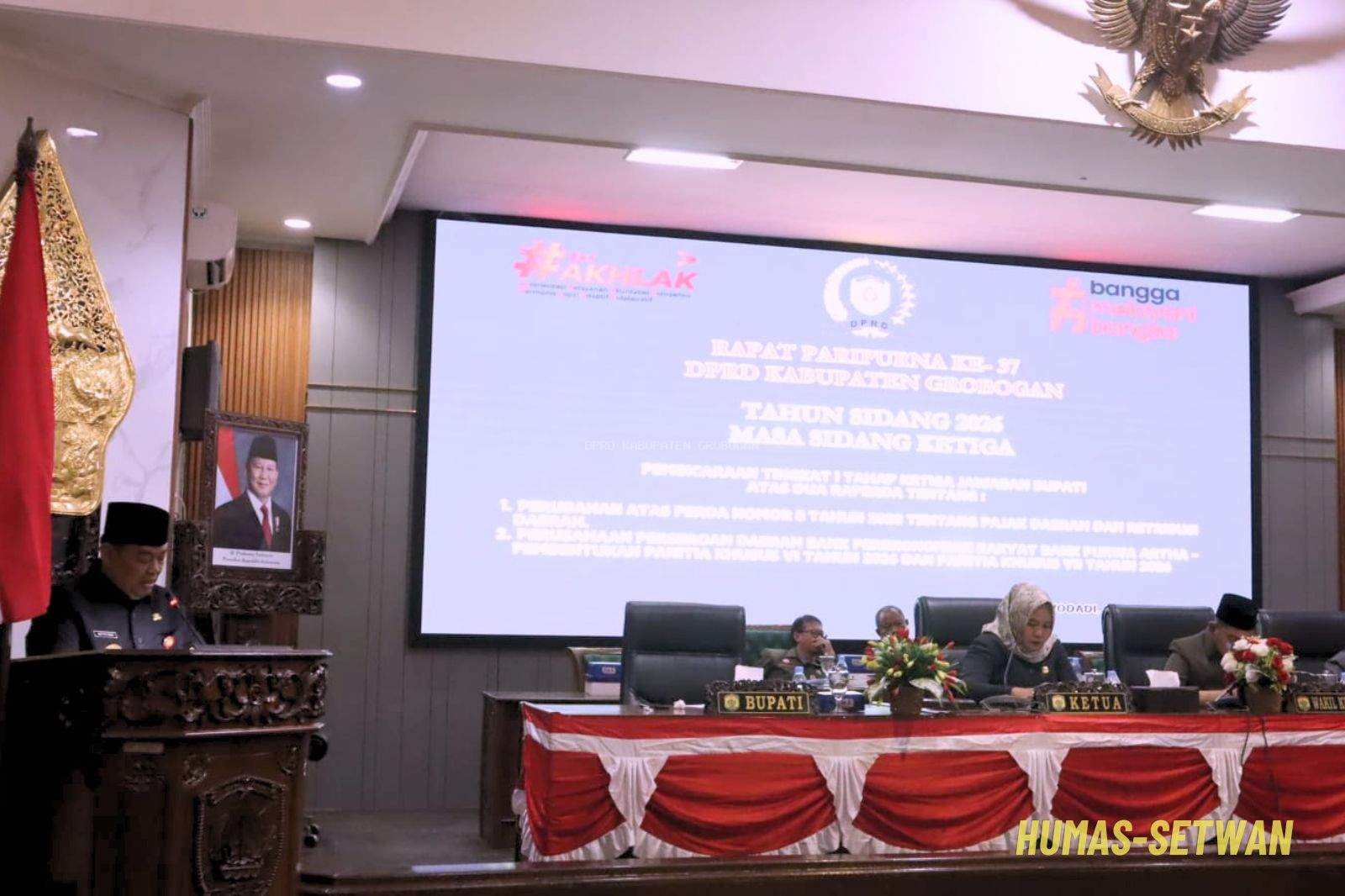 DPRD Grobogan Gelar Rapat Paripurna ke-37, Bahas Jawaban Bupati Terhadap Dua Raperda dan Bentuk Pansus